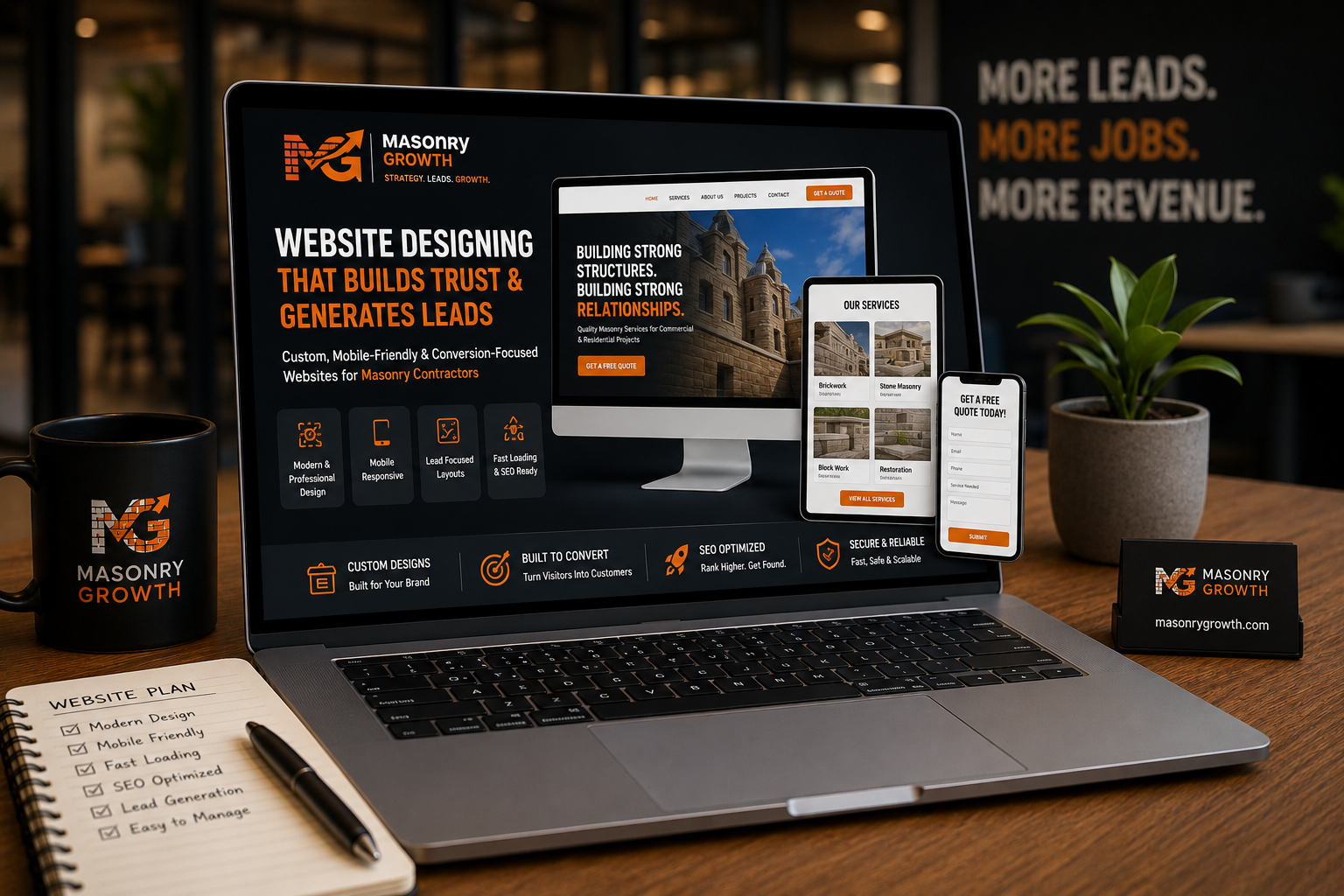 Modern website design for masonry businesses